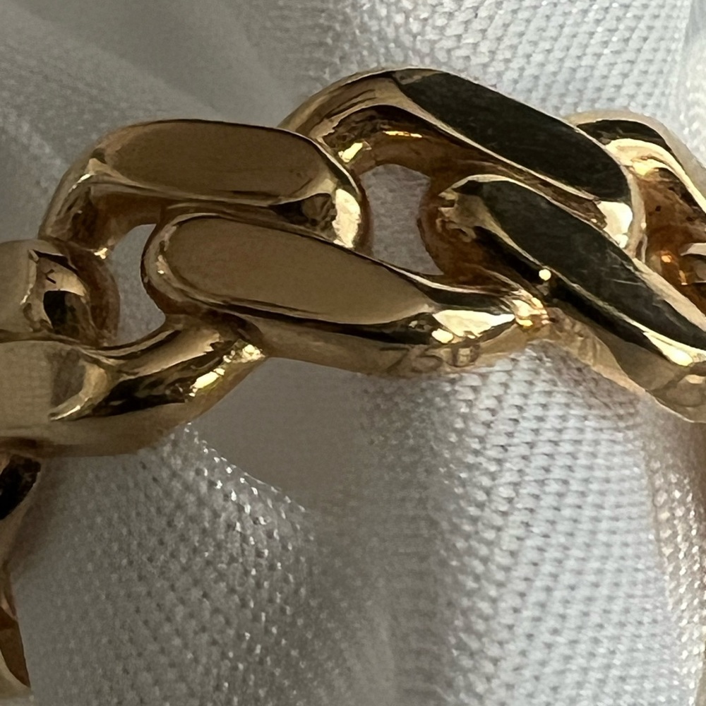 // 18k (750) Real Solid Gold Link Ring - image 3